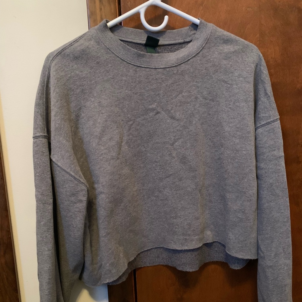 Gray Cropped Sweatshirt